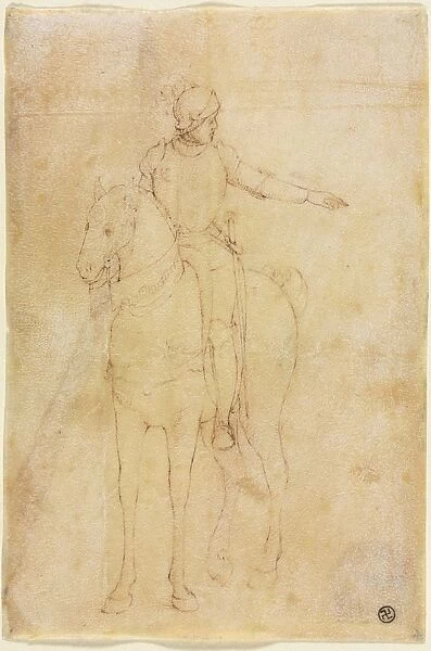 Armored Figure on Horseback, c. 1450. Creator: Vittore Carpaccio (Italian, 1455  /  65-1525  /  26)