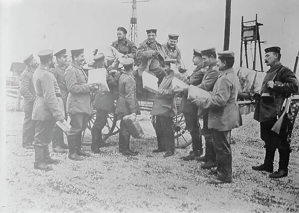 Arrival of gifts for German soldiers, between c1914 and c1915. Creator: Bain News Service