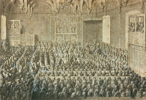 The assembly of the Sorbonne declare Henry III deposed, January 1589. Museum of Carnavalet, Paris