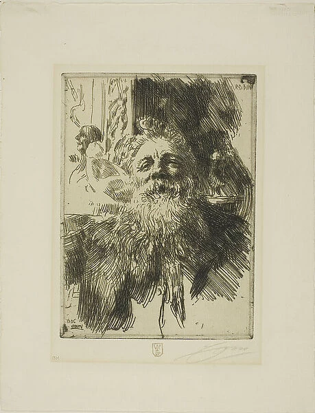 Auguste Rodin, 1906. Creator: Anders Leonard Zorn
