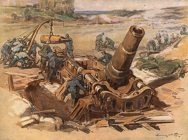 Autour de la Bataille; Mortier de 370, 1918. Creator: Unknown