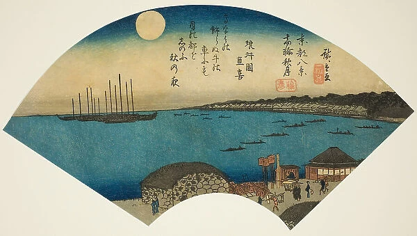 Autumn Moon at Takanawa (Takanawa shugetsu), from the series 'Eight Views of the... 1836 / 37. Creator: Ando Hiroshige. Autumn Moon at Takanawa (Takanawa shugetsu), from the series 'Eight Views of the... 1836 / 37. Creator: Ando Hiroshige