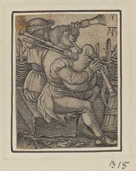 Bagpipe Players, c. 1540. Creator: Martin Treu