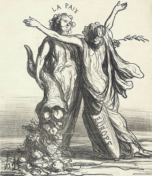 Un Baiser de circonstance, 1867. Creator: Honore Daumier