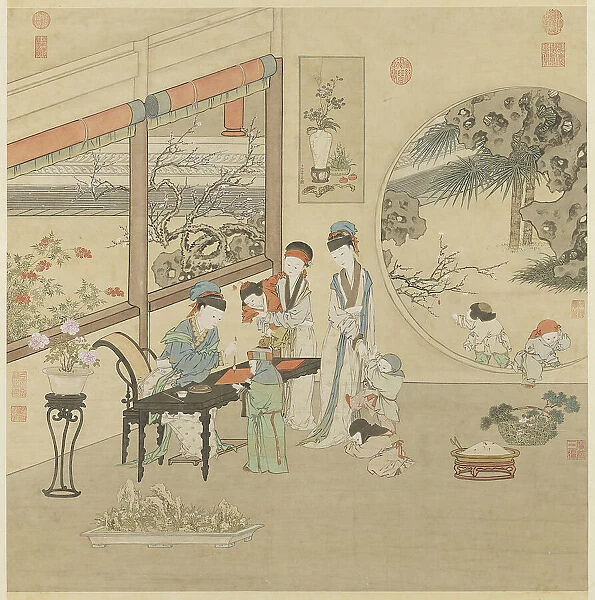 Ban Zhao teaching, First half of the 18th century. Creator: Jin Tingbiao (Chin T'ing-piao) (?-1767)