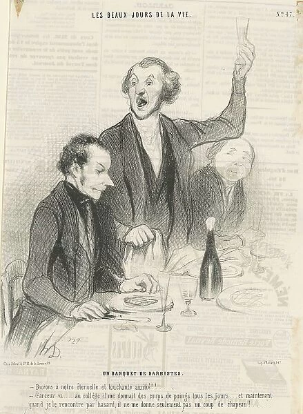 Un banquet de barbistes, 19th century. Creator: Honore Daumier