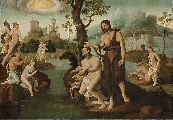 The baptism of Christ, c.1560-c.1565. Creator: Circle of Maarten van Heemskerck