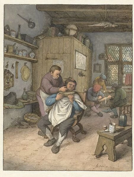A Barbershop, 1673. Creator: Adriaen van Ostade