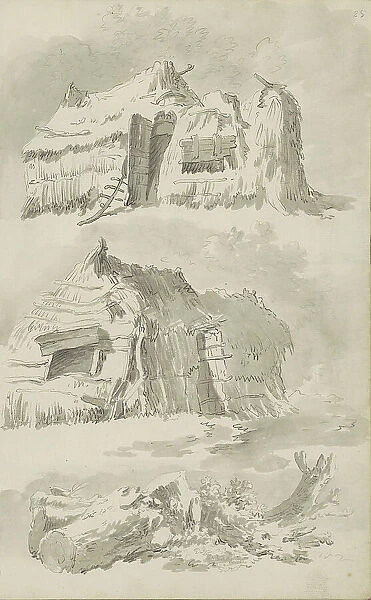 Barn and felled trees, c.1780-c.1800. Creator: Bernhard Heinrich Thier