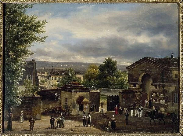 The barrier of rue Royale-Montmartre, 1823. Creator: Giuseppe Canella