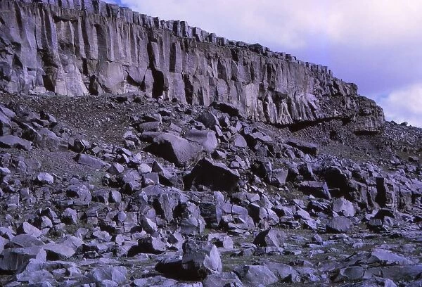 Basalt cliffs beside Dettifoss, North Iceland, 20th century. Artist: CM Dixon