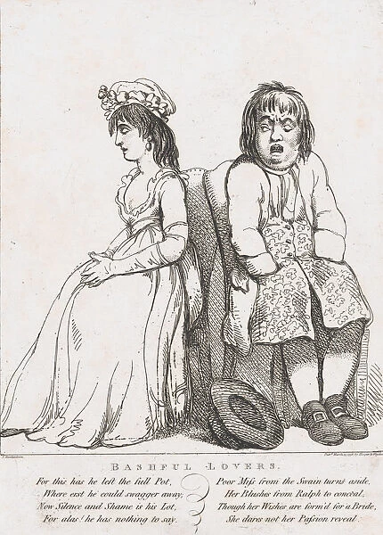 Bashful Lovers, March 15, 1798. March 15, 1798. Creator: Thomas Rowlandson