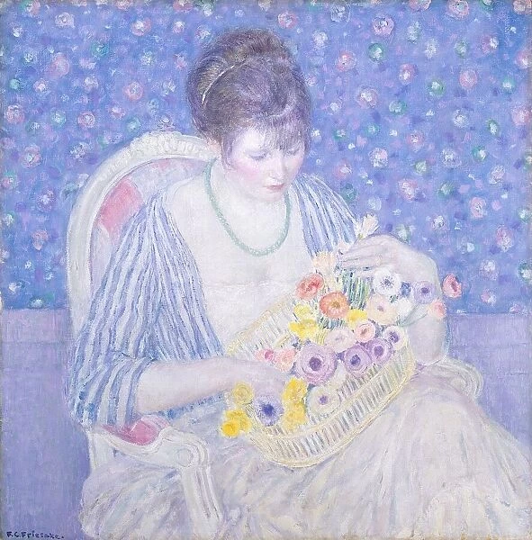 The Basket of Flowers, c. 1913  /  1917. Creator: Frederick Carl Frieseke