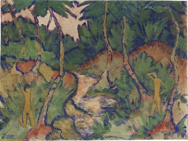 Bathers in landscape, 1920. Creator: Mueller, Otto (1874-1930)