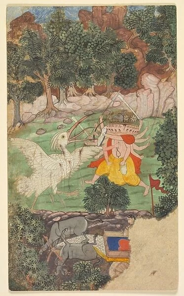 Battle of Ravana and Jatayu, from sarga (chapter) 49 of the Aranya-kanda (Book of the Forest)