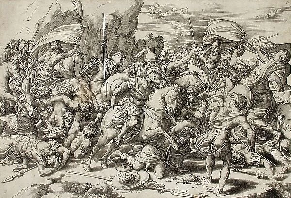 Battle Scene, c1526. Creators: Giovanni Jacopo Caraglio, Raphael