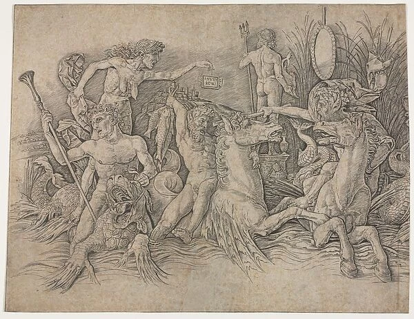 Battle of the Sea Gods - left portion. Creator: Andrea Mantegna (Italian, 1431-1506)