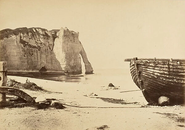 Beach at Etretat, 1870s. Creator: Unknown