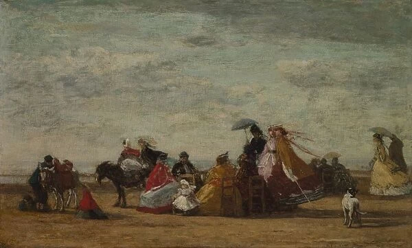 Beach Scene, c. 1865-1867. Creator: Eugene Boudin (French, 1824-1898)