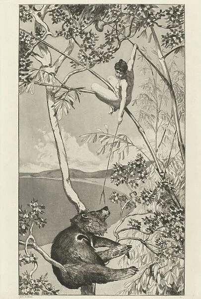 Bear and Elf (Bar und Elfe): pl. 1, published 1881. Creator: Max Klinger