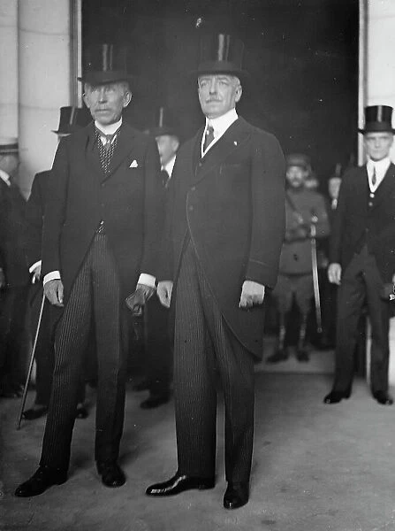 Belgian Mission To U.S. Baron Ludovic Moncheur...and Secretary Robert Lansing...1917. Creator: Harris & Ewing. Belgian Mission To U.S. Baron Ludovic Moncheur...and Secretary Robert Lansing...1917. Creator: Harris & Ewing