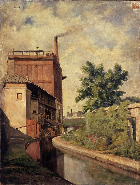 The Bievre, rue Croulebarbe (factory of the widow Lanier), 1885. Creator: Alfred Louis Bahuet