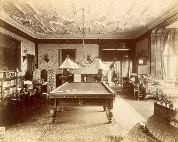 The Billiard Room at Ascott House, Buckinghamshire, 1889. Creator: Henry Bedford Lemere (1864-1944)