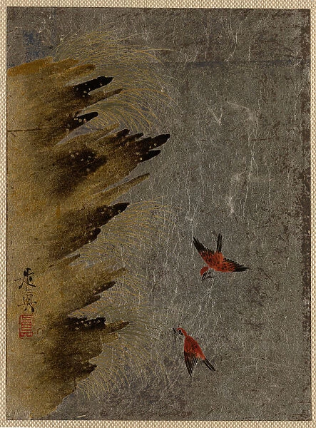 Birds and Jutting Rocks. Creator: Shibata Zeshin
