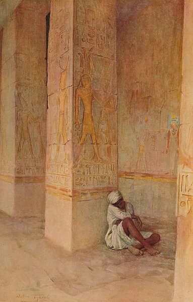 The Birth Colonnade in the Temple of Hatshepsut, c1905, (1912). Artist: Walter Frederick Roofe Tyndale