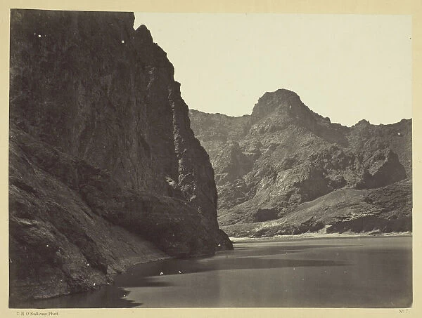 Black Canon, Colorado River, looking below near Camp 7. Explorations in Nevada and Arizona... 1871. Creator: Tim O'Sullivan