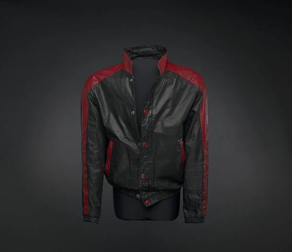 Black and red leather jacket worn by Kurtis Blow, 1981. Creator: Unknown