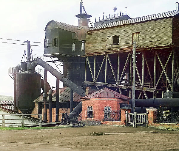 Blast furnaces at the Satkinskii factory, 1910. Creator: Sergey Mikhaylovich Prokudin-Gorsky