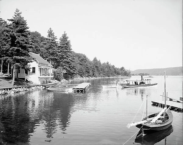 Boat house at Rogers Rock, Lake George, N.Y. between 1900 and 1910. Creator: William H. Jackson