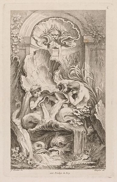 Book of Fountains: No. 6, c. 1736. Creator: Gabriel Huquier (French, 1695-1772)