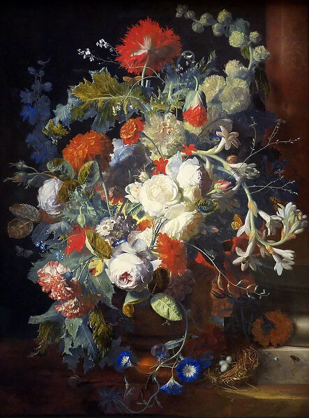 Bouquet of Flowers at a Column