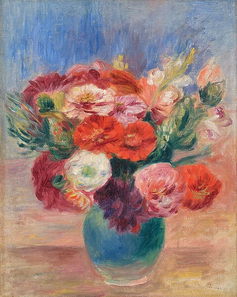 Bouquet of flowers in earthen pitcher, 1885. Creator: Renoir, Pierre Auguste (1841-1919)