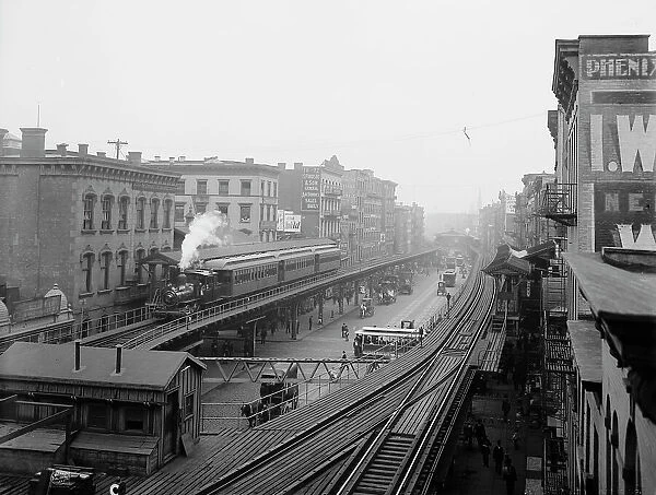 The Bowery near Grand St. New York, ca 1900. Creator: Unknown