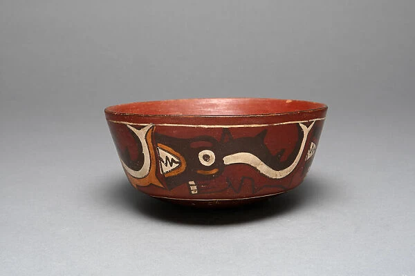 Bowl Depicting Anthropomorphic Sharks, 180 B. C.  /  A. D. 500. Creator: Unknown
