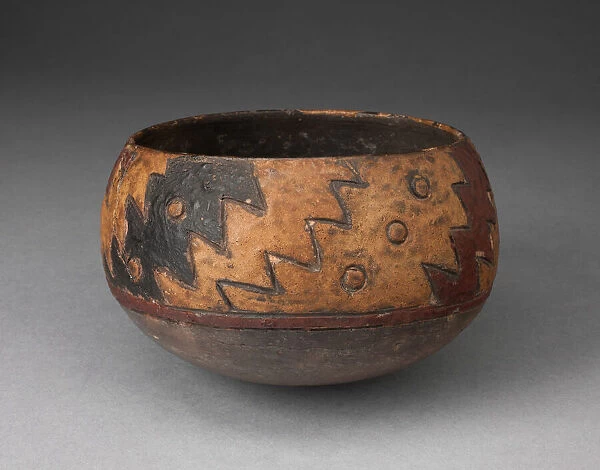 Bowl with Incised and Painted Zigzag Motif, 650  /  150 B. C. Creator: Unknown