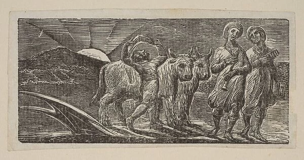 Boy Returning Joyfully, with Plough and Oxen, from Thorntons Pastorals of Virgil, 1821