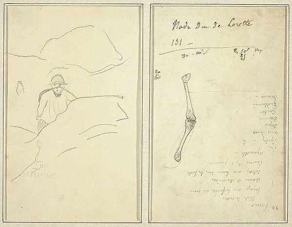 Breton Boy in a Landscape; Study of an Arm [verso], 1884-1888. Creator: Paul Gauguin