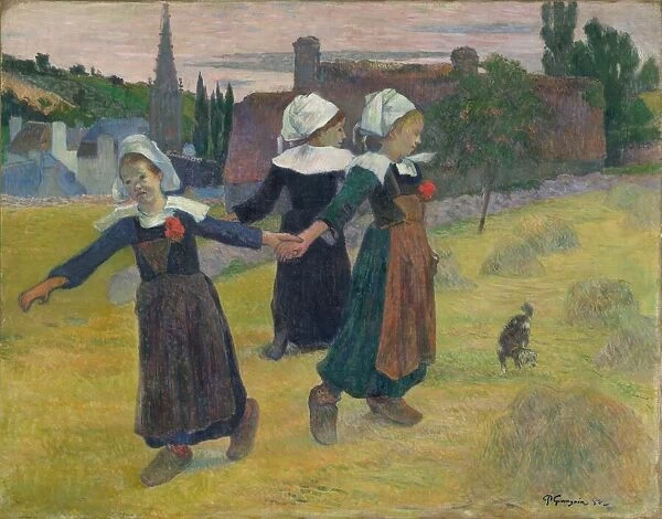 Breton Girls Dancing, Pont-Aven, 1888. Creator: Paul Gauguin