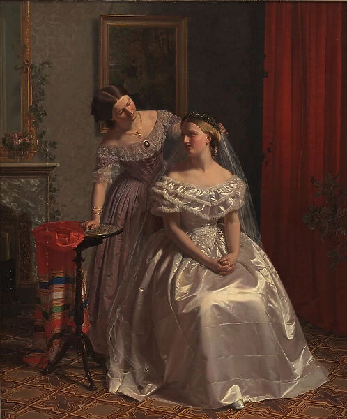 The bride is adorned by her friend, 1859. Creator: Henrik Olrik