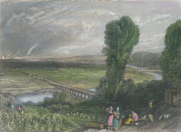 Bridges of St. Cloud and Sevres, c1835. Creator: J Radclyffe