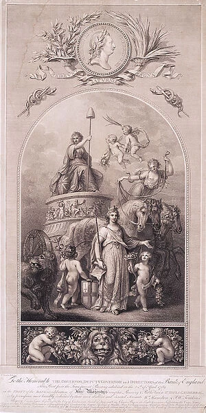 Britannia in her chariot, 1790. Artist: Peltro William Tomkins