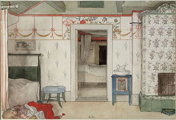Brita's Forty Winks. From A Home (26 watercolours), c1894. Creator: Carl Larsson