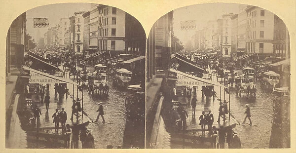 Broadway on a Rainy Day, 1859. Creator: Edward Anthony