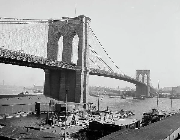 Brooklyn Bridge, New York, N.Y. ca 1900. Creator: Unknown