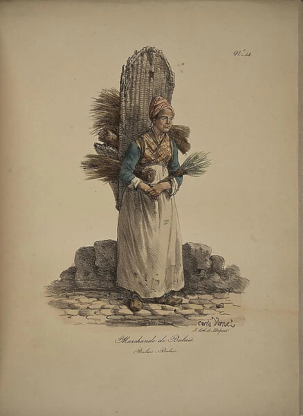 Broom seller. From the Series 'Cris de Paris' (The Cries of Paris), 1815. Creator: Vernet, Carle (1758-1836). Broom seller. From the Series 'Cris de Paris' (The Cries of Paris), 1815. Creator: Vernet, Carle (1758-1836)