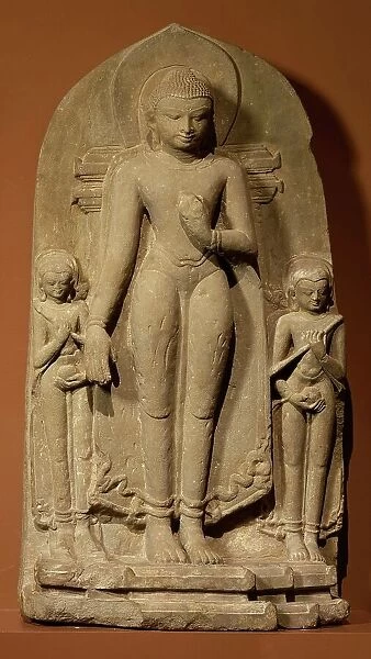 Buddha Shakyamuni with Monk Attendants, 11th-12th century. Creator: Unknown
